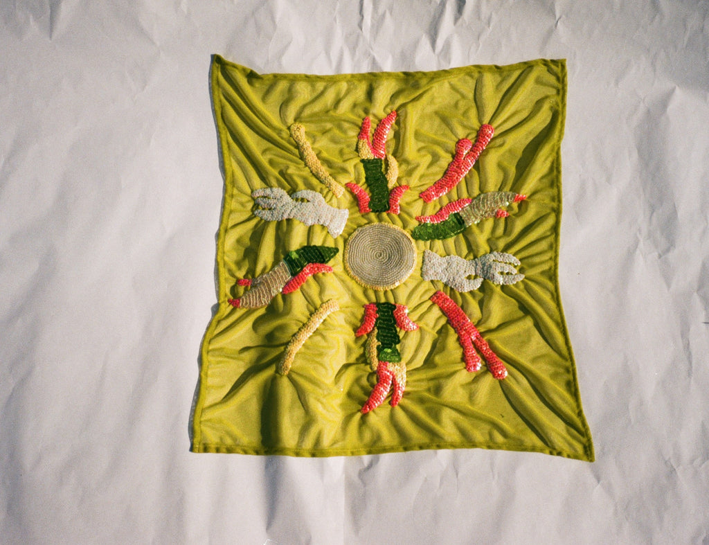 Lime Green Sequin Scarf