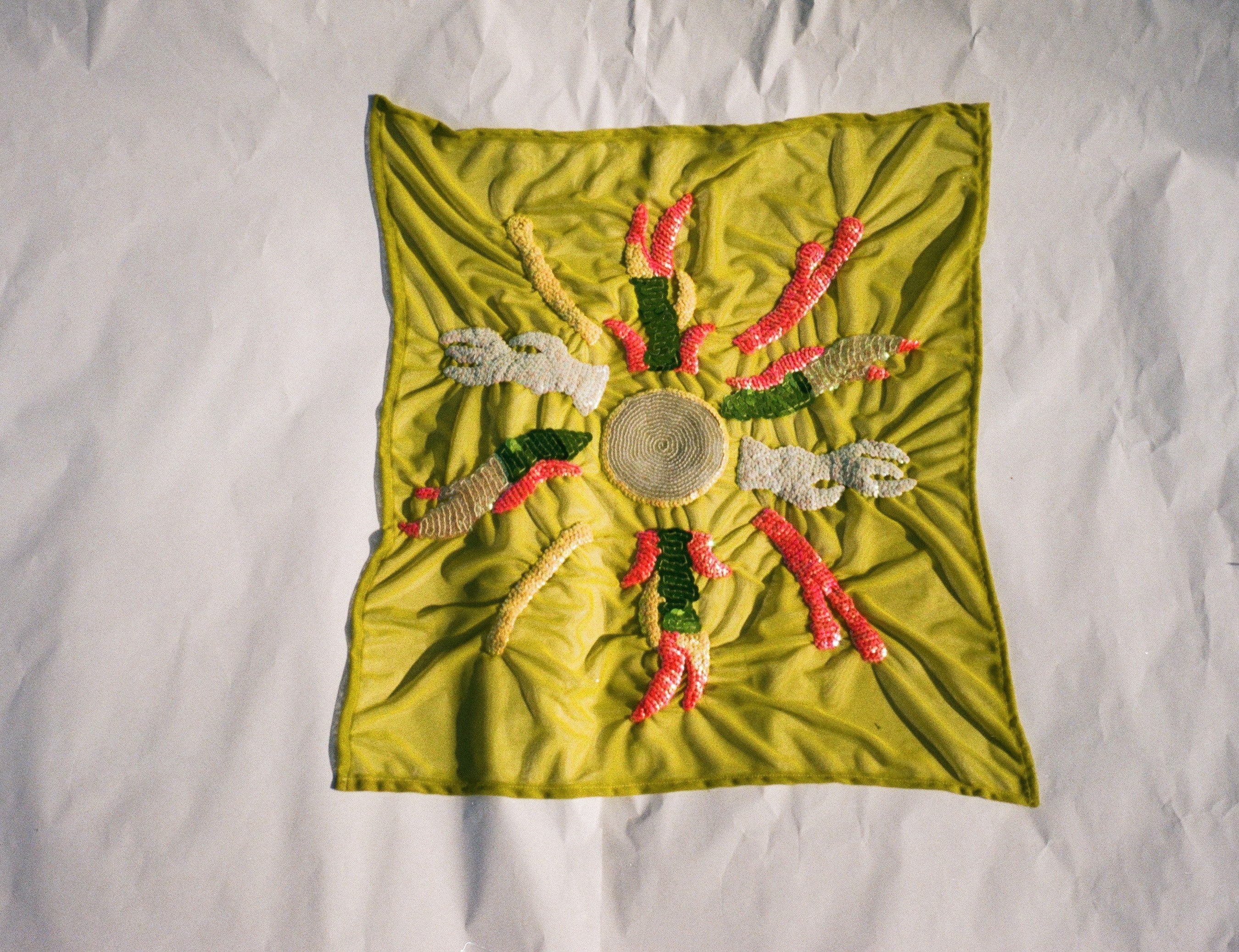 Lime Green Sequin Scarf